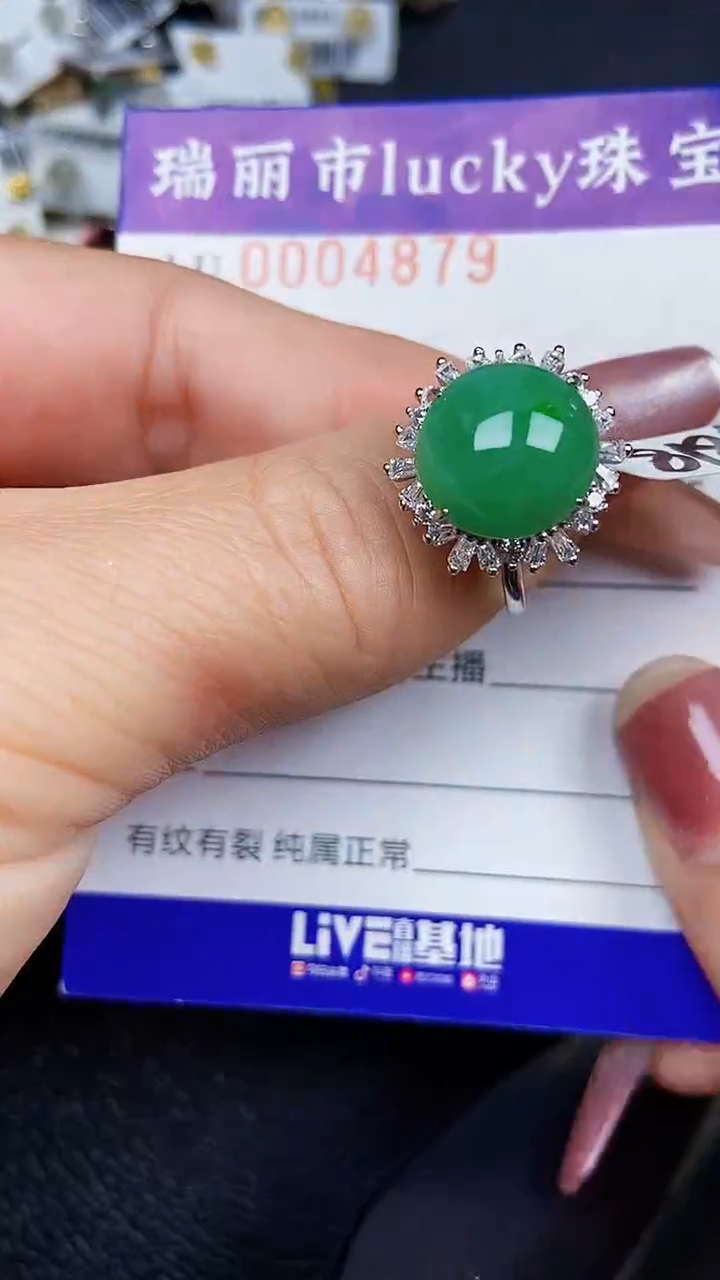 颈饰银S925镶嵌翡翠4879