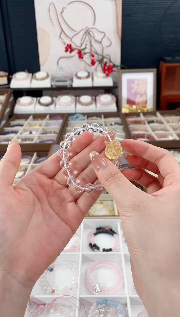 【闪购商品】水晶手链未镶嵌天然水晶单圈双圈素圈设计款气质