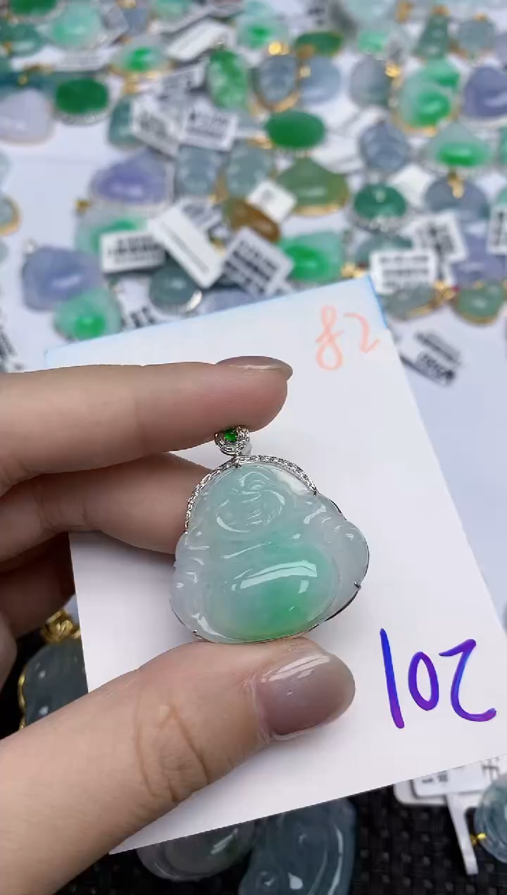 【闪购商品】翡翠颈饰18K金镶嵌天然翡翠A货