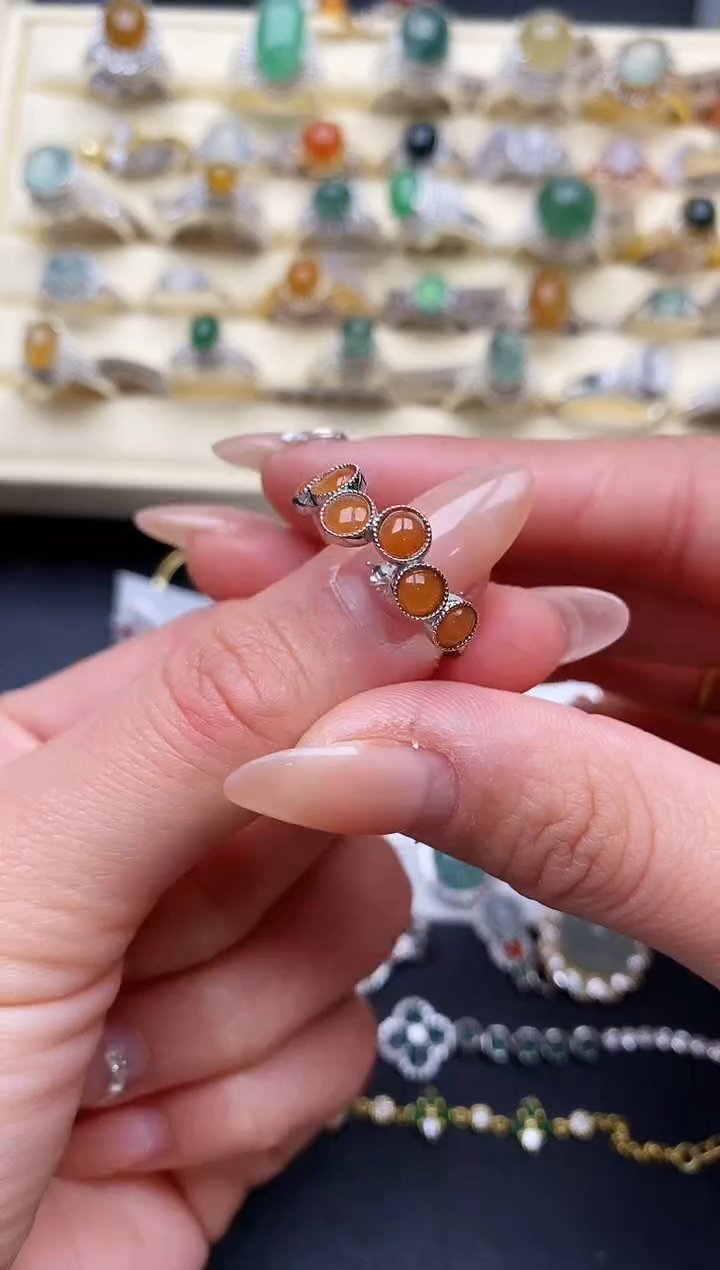 【闪购商品】翡翠戒指银S925镶嵌3333333+7