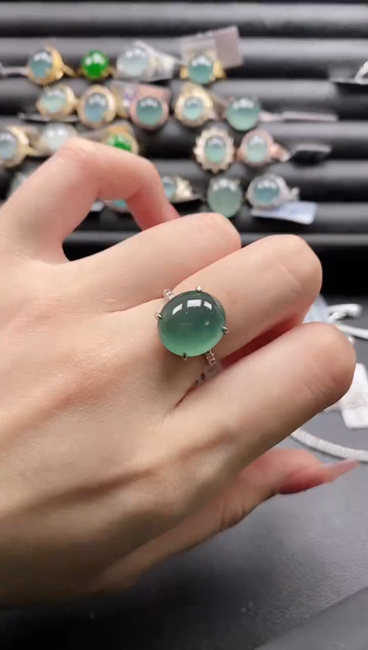 【闪购商品】翡翠戒指银S925镶嵌1111