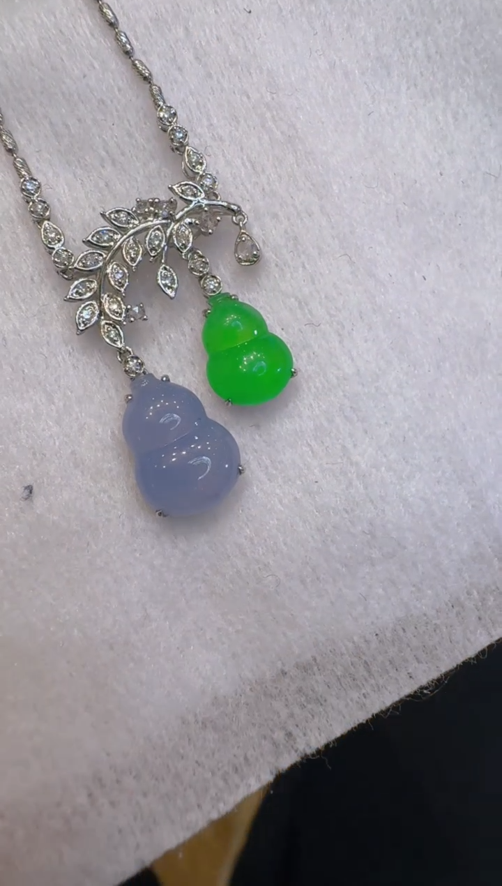 套链18K金镶嵌翡翠多样性团购发一件