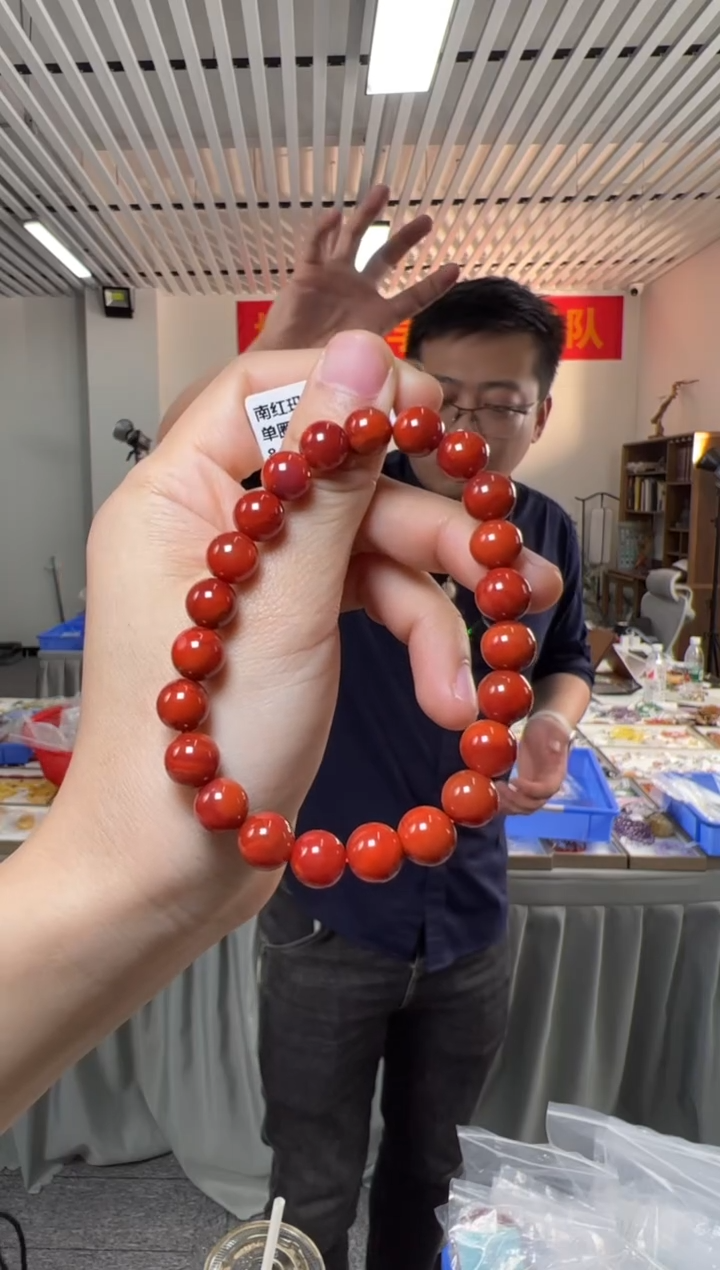 【闪购商品】南红玛瑙手串未镶嵌约8-9mm南红圆珠单圈手串