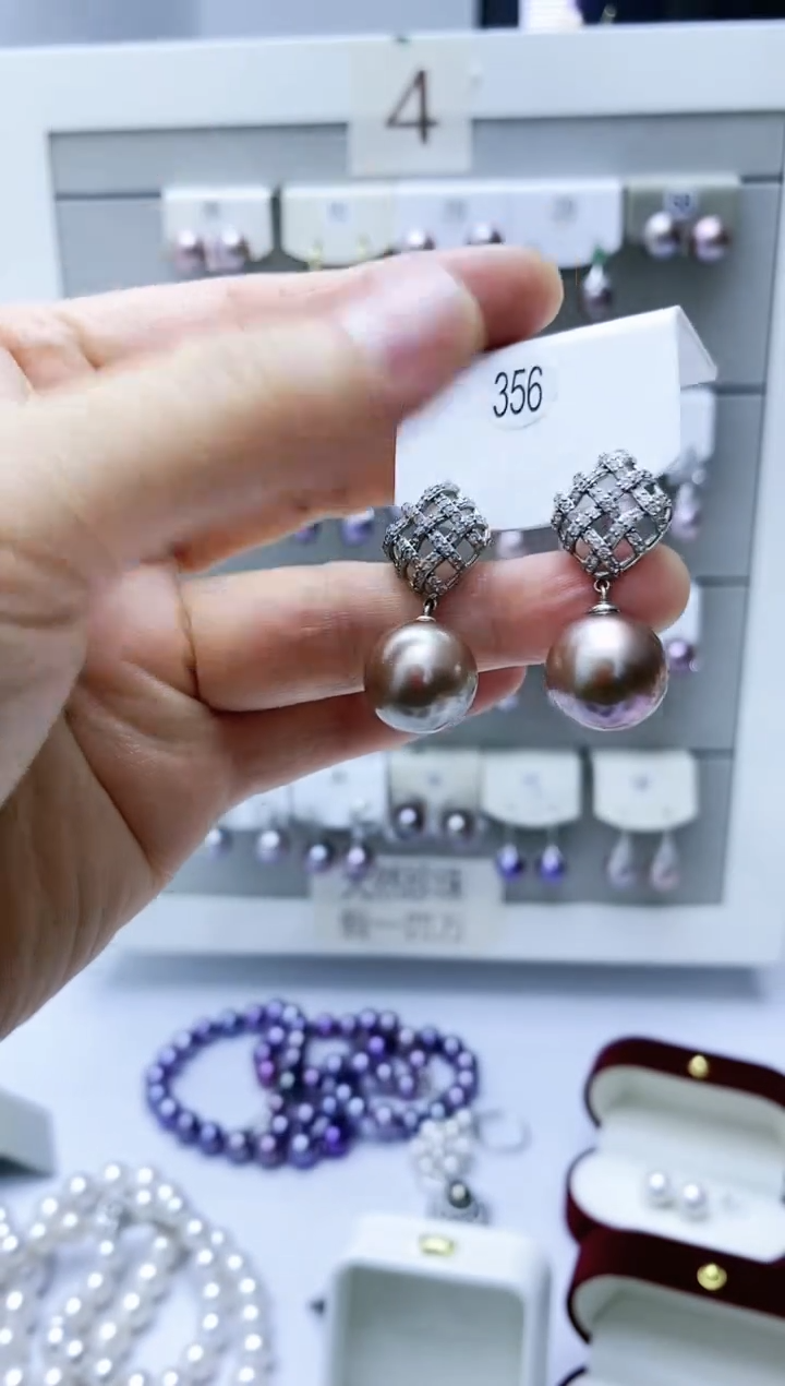 【闪购商品】淡水珍珠耳饰银S925镶嵌356