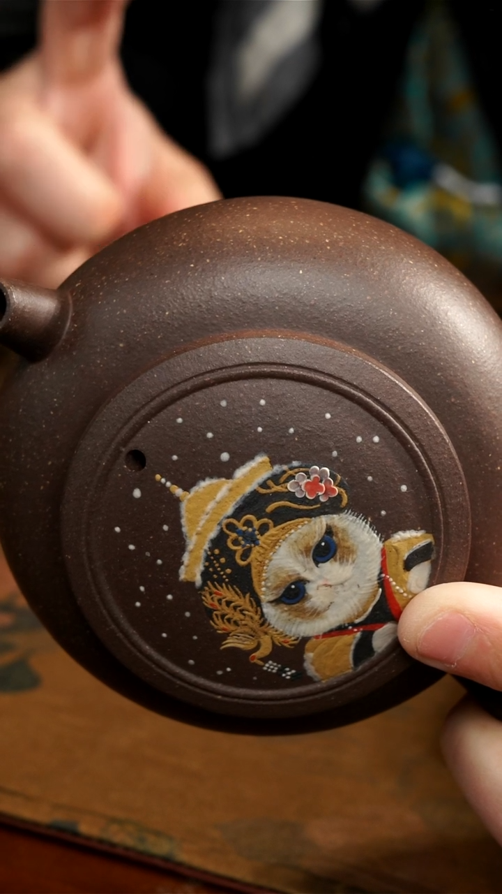 茶壶紫砂天青华妃壶微瑕