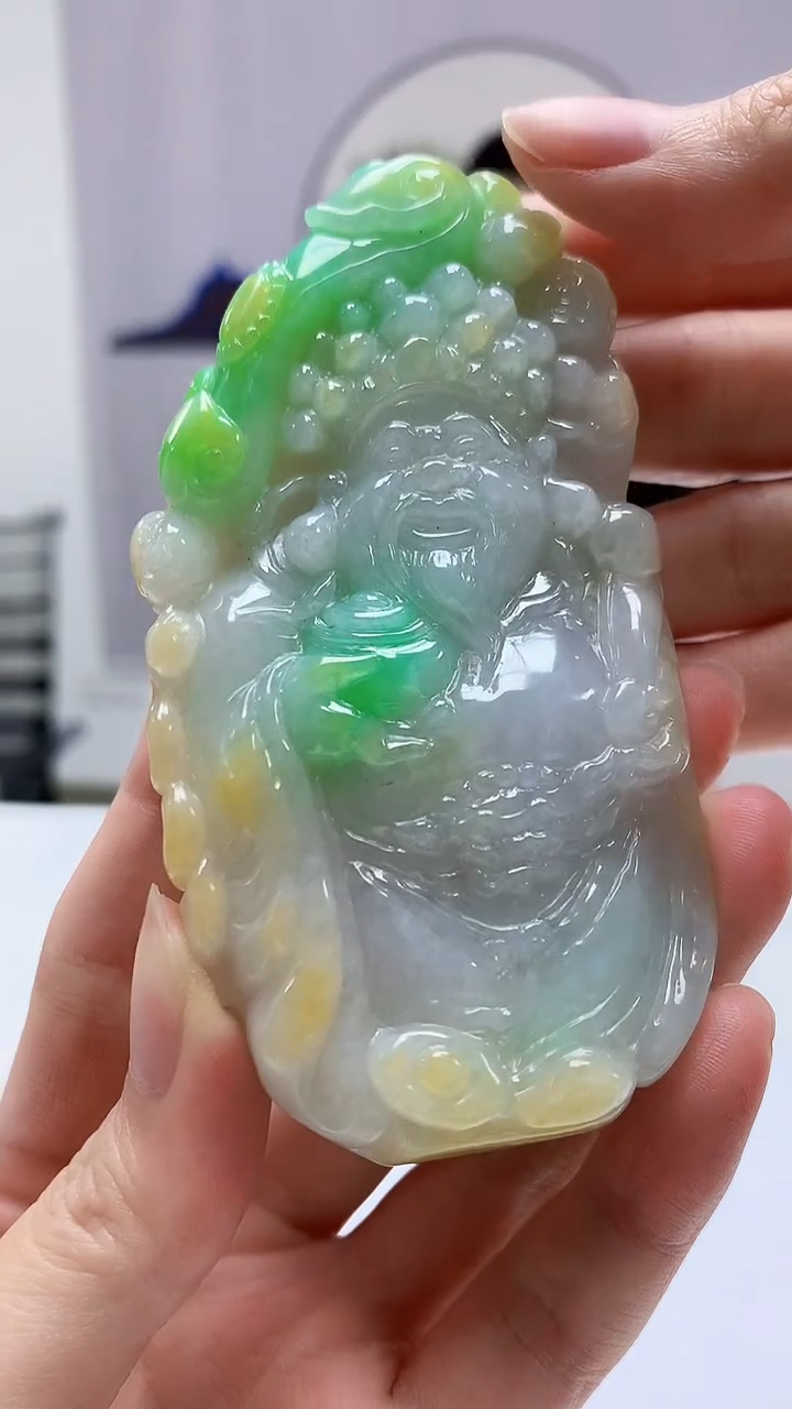 【闪购商品】定制翡翠未镶嵌4969zm-毛货挂件