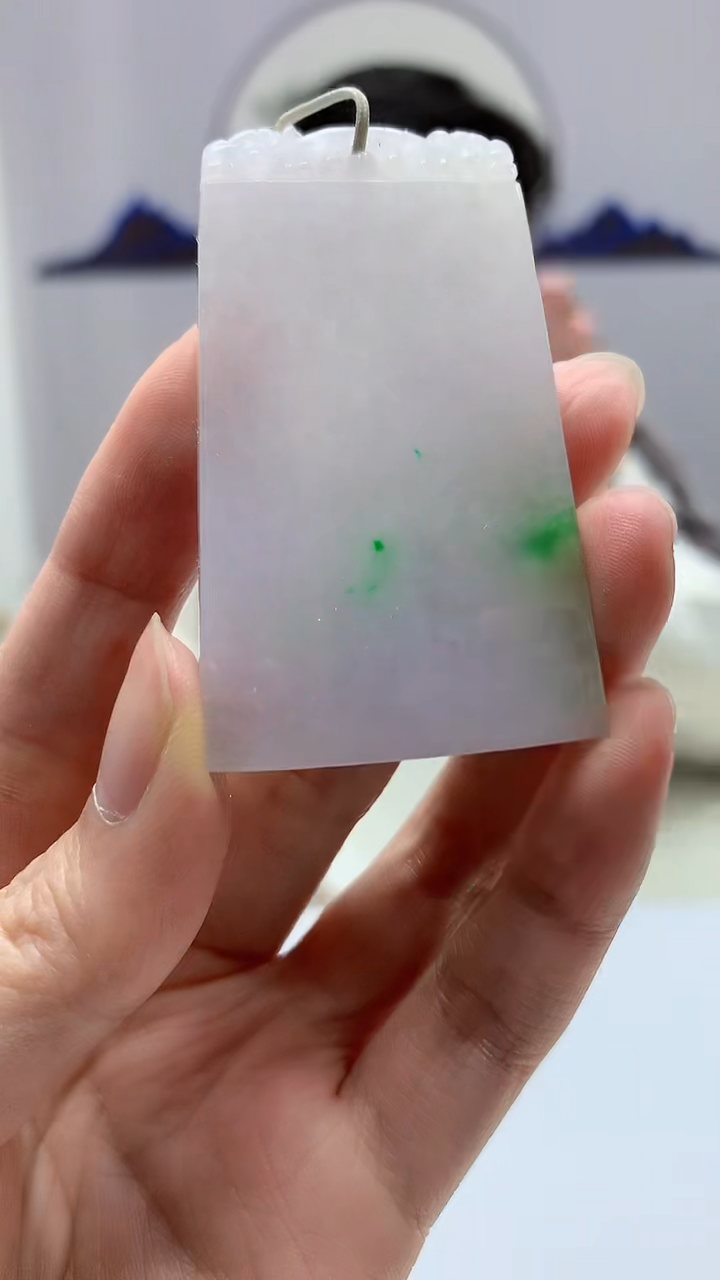 【闪购商品】定制翡翠未镶嵌4917zm-毛货挂件无事牌201