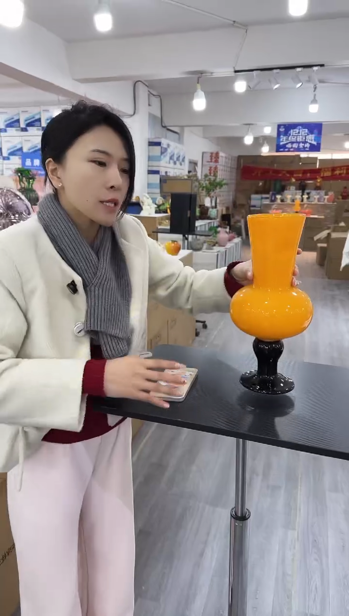 【闪购商品】琉璃瑞鸿花瓶花器早R-19