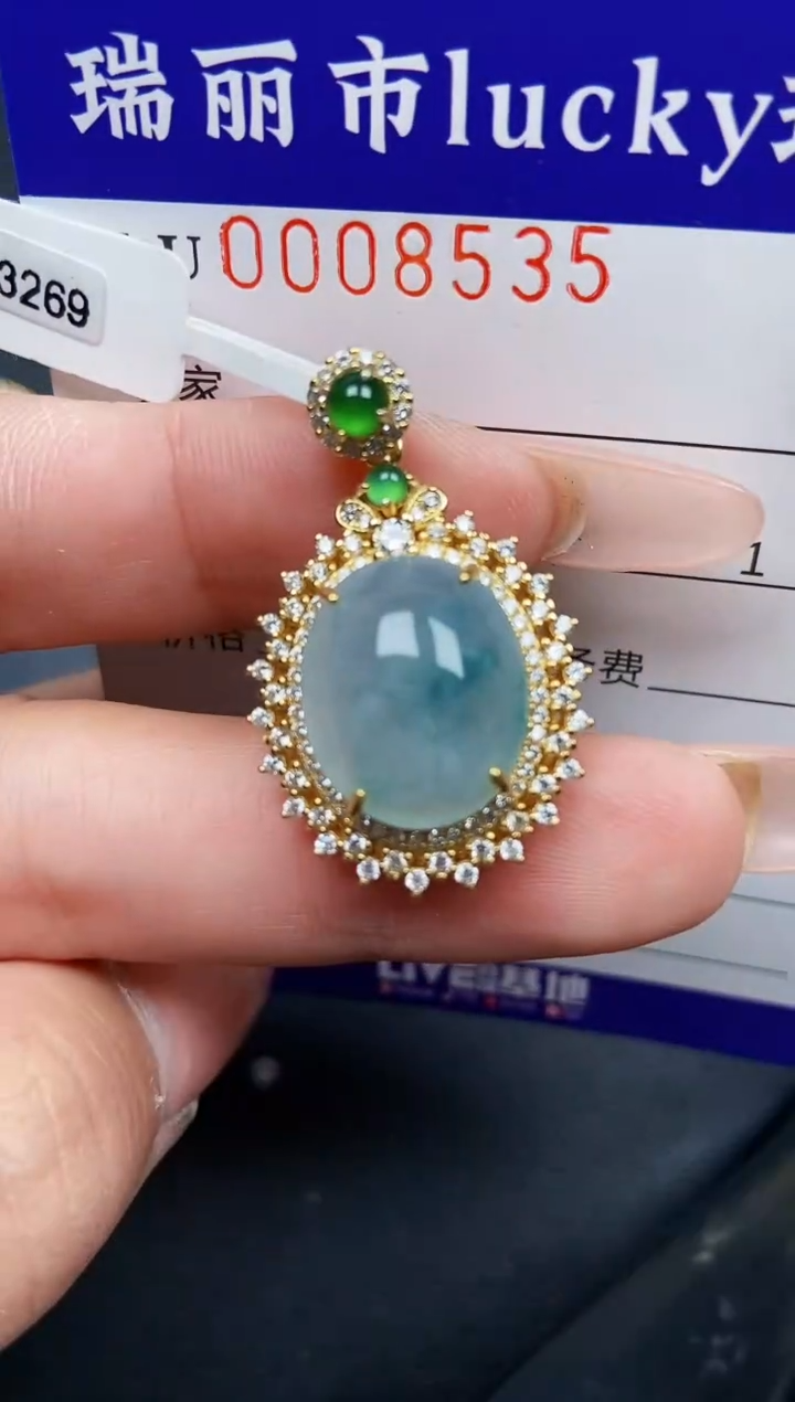 【闪购商品】翡翠颈饰银S925镶嵌8535