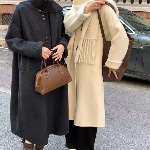 8111羊毛大衣2025秋冬新款毛呢大衣时尚中长款百搭双面呢女外套