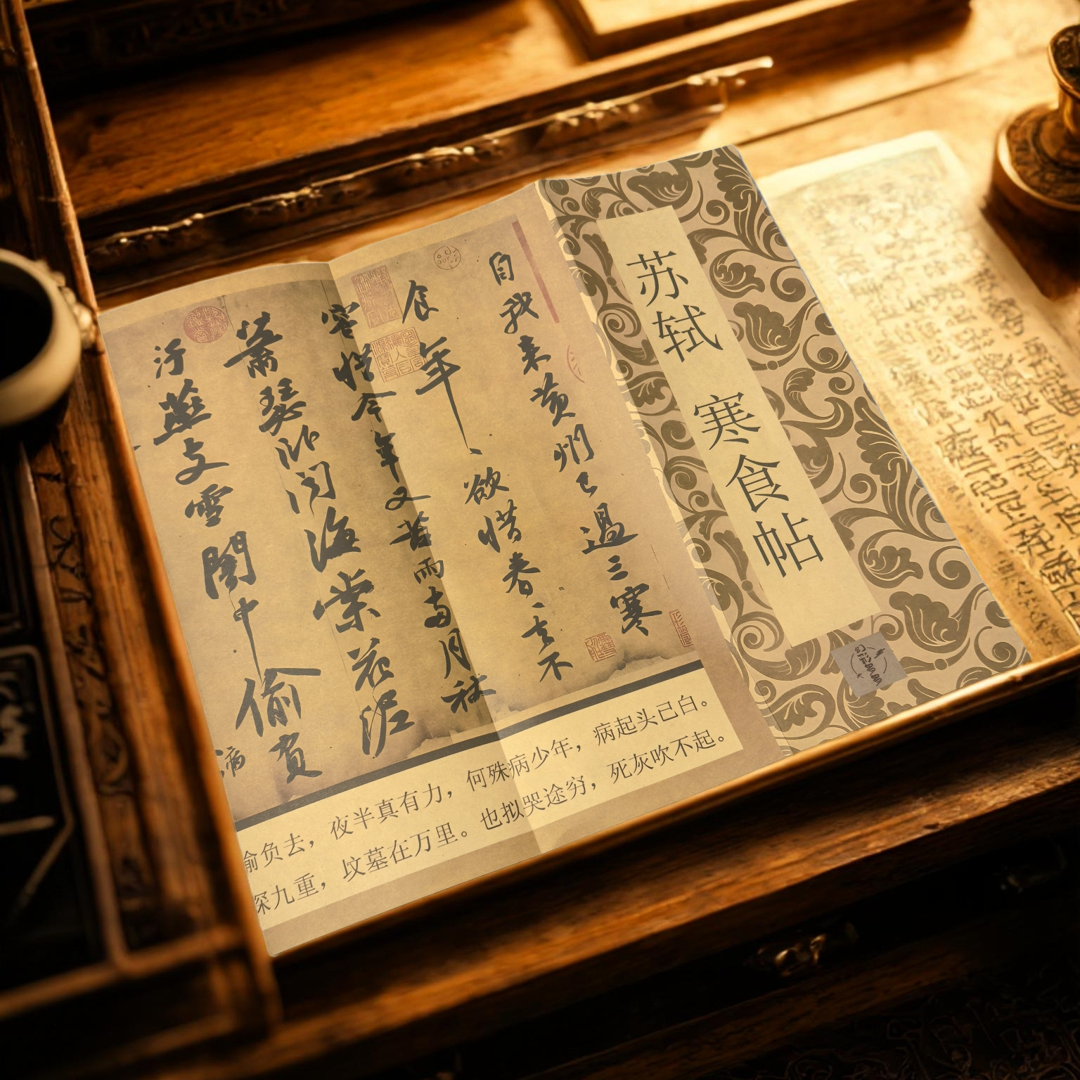 苏轼寒食帖飘逸行书字帖成人毛笔练字临摹观赏收藏书法折页