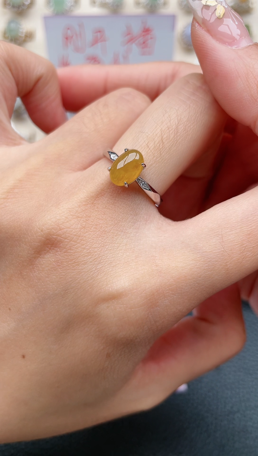 【闪购商品】翡翠戒指银S925镶嵌1111