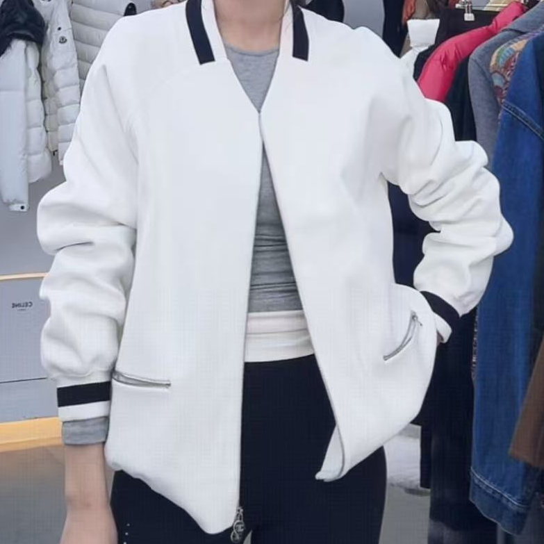 未使用 Chanel/香奈儿 拼色拉链外套 黑白/44