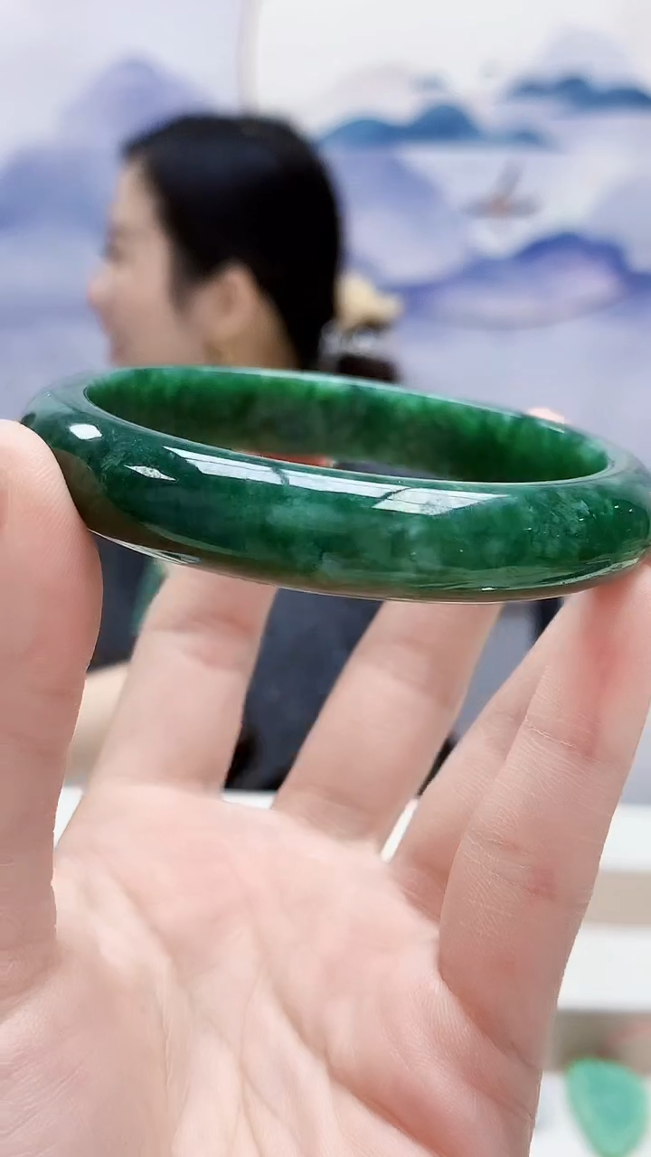 未镶嵌定制翡翠4852lr-毛货手镯（60圈）49