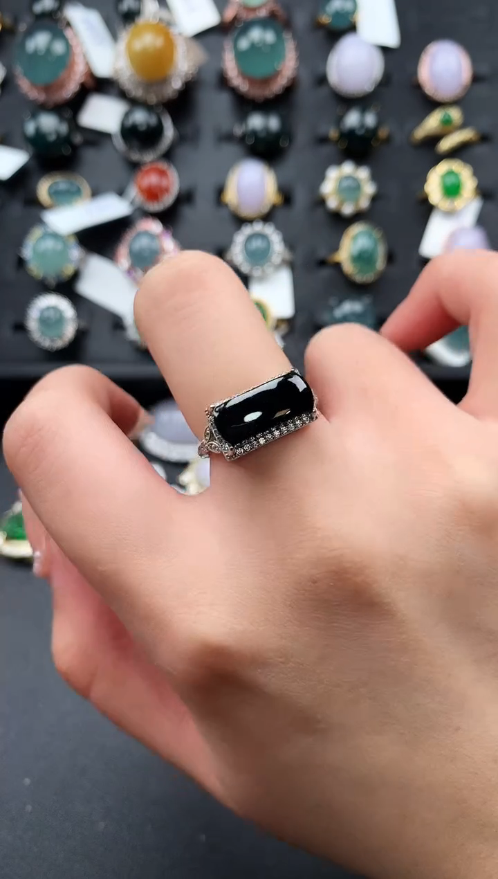 【闪购商品】翡翠戒指银S925镶嵌52141