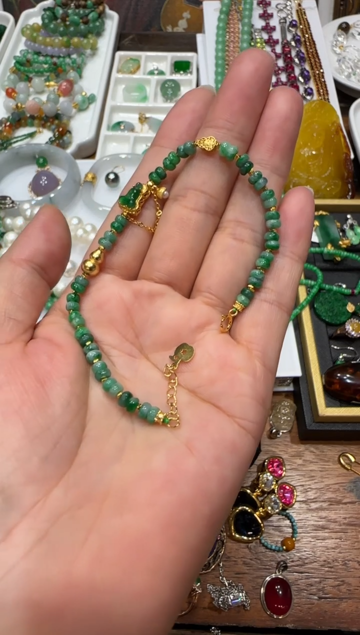 银S925镶嵌手链翡翠手链