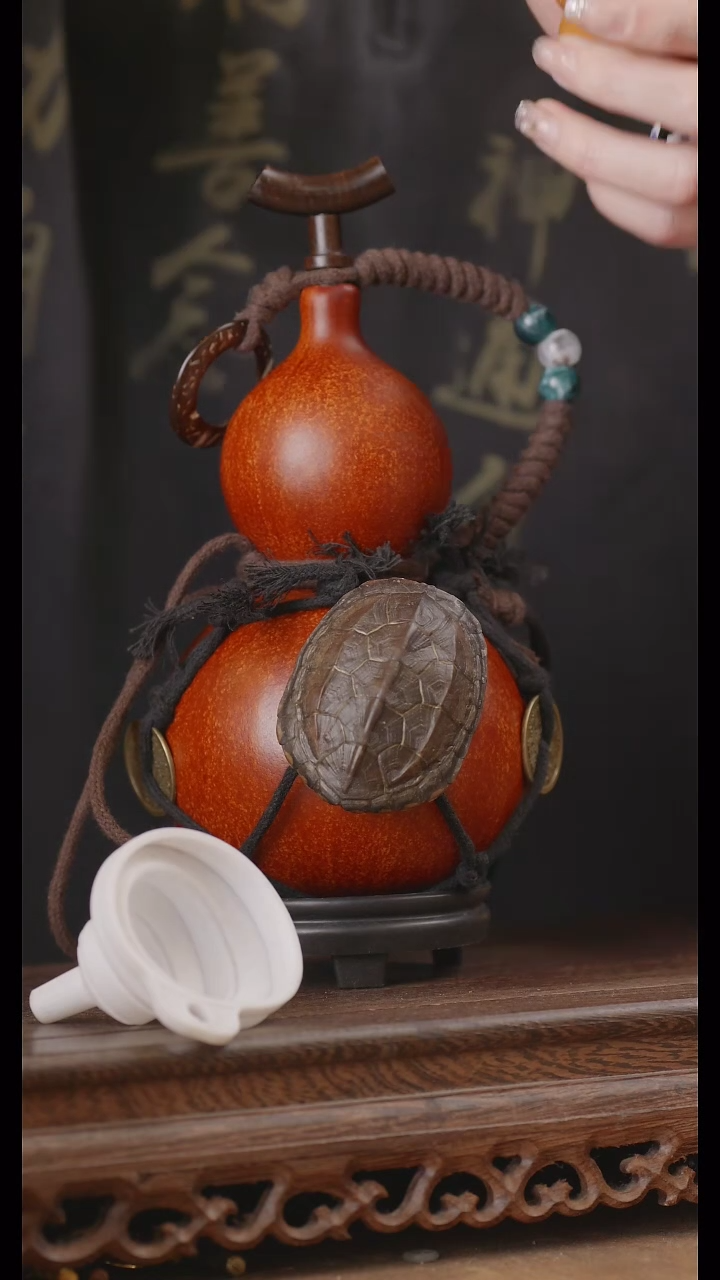 【闪购商品】34号精品天然大漆工艺防渗内胆酒葫芦~