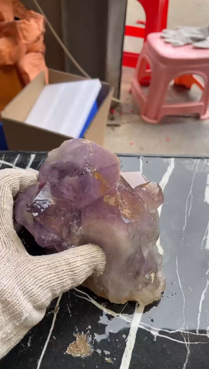 【闪购商品】紫晶原石未镶嵌天然紫水晶原石摆件拍3单99发1