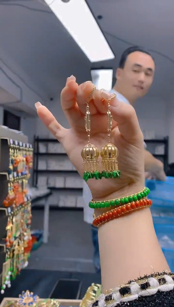 【闪购商品】翡翠耳饰合金462翡翠耳钩