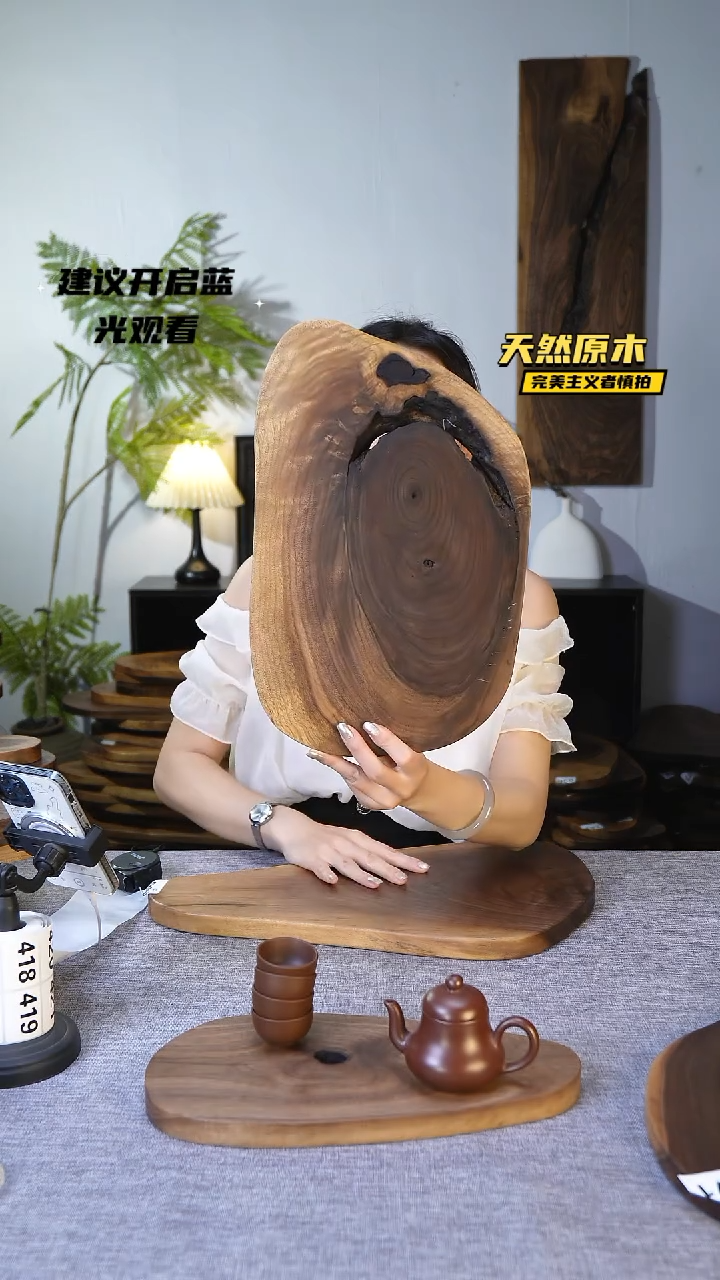 木北美黑胡桃原木.干裂疤结不属于商品质量问题完美主义者慎拍