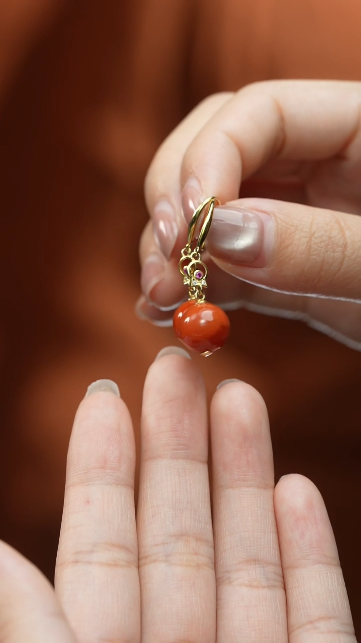 【闪购商品】南红玛瑙颈饰未镶嵌耳坠