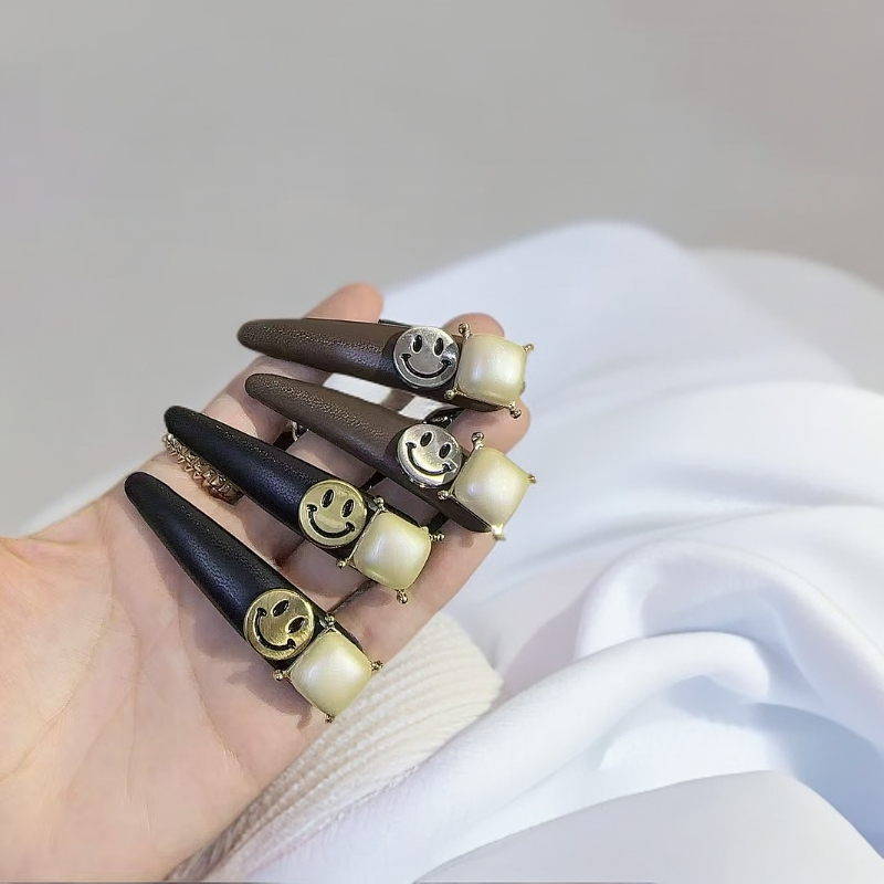 【实拍】笑脸方块碎发夹 刘海夹 轻奢百搭发夹侧边好看又时尚发一对