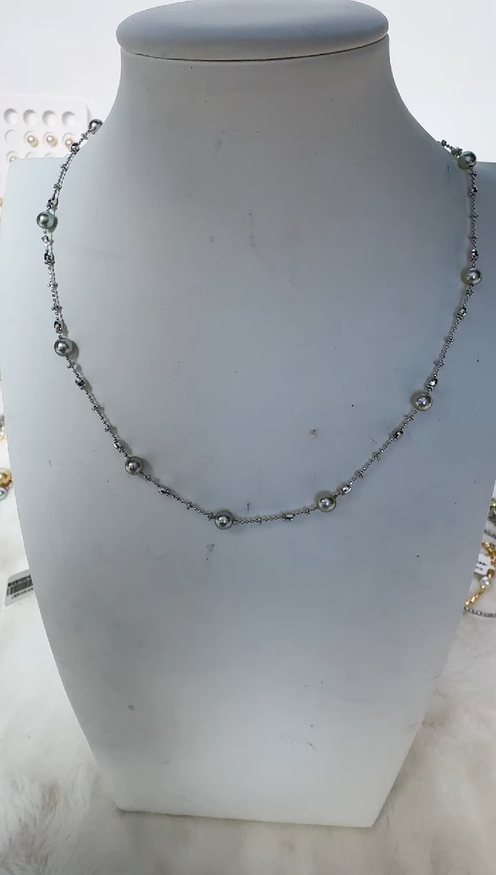 海水珍珠银S925镶嵌颈饰项链
