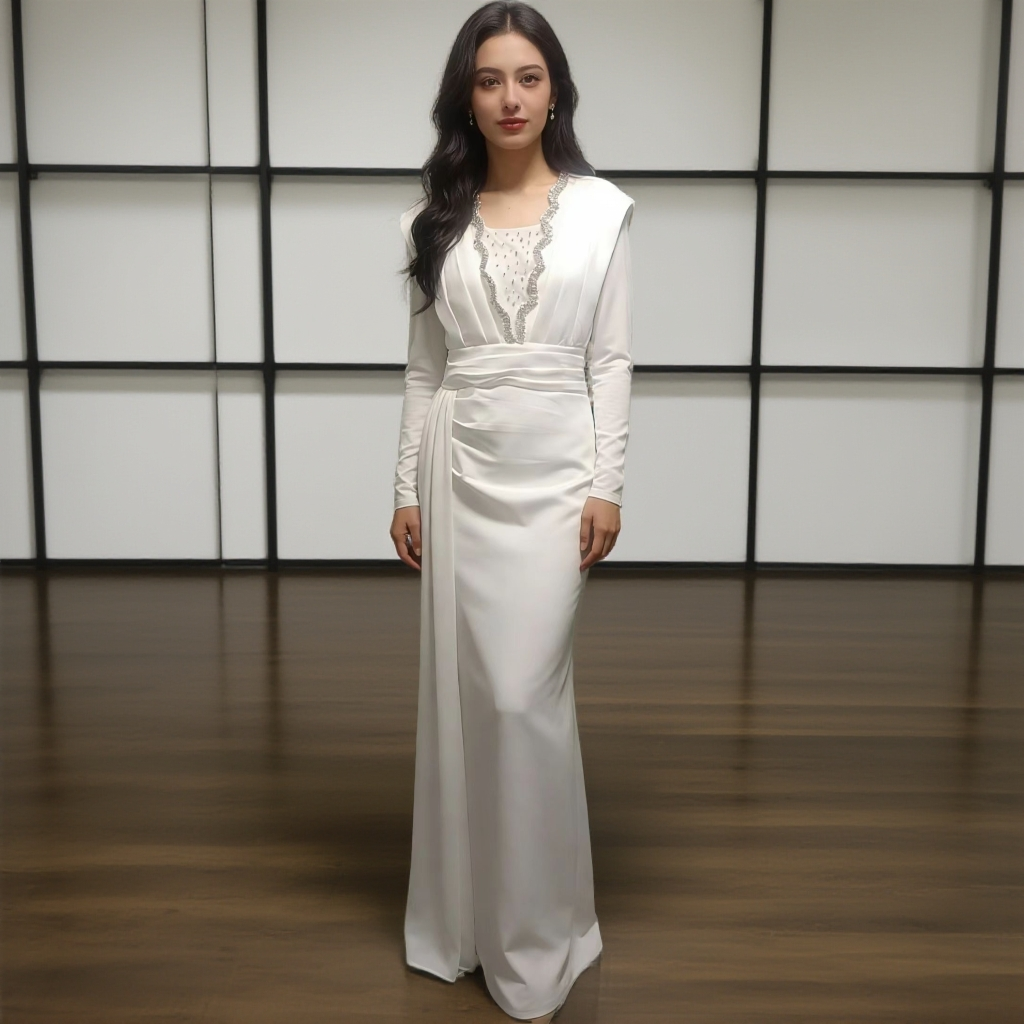 V领高腰纯欲风提花廓形连衣裙礼服蕾丝时尚女士气质