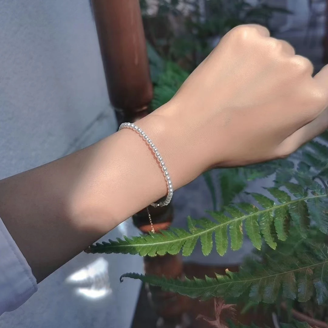   珠珠手链 小米珠4mm 强光  无暇 