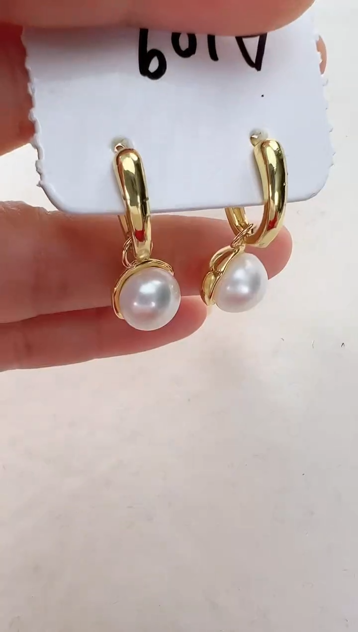 【闪购商品】淡水珍珠耳饰合金金色耳扣