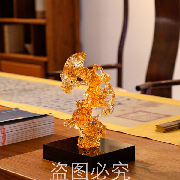 【玉玲珑-太湖石】摆件茶桌玄关开放格博古架水晶琉璃装饰AJ1212137