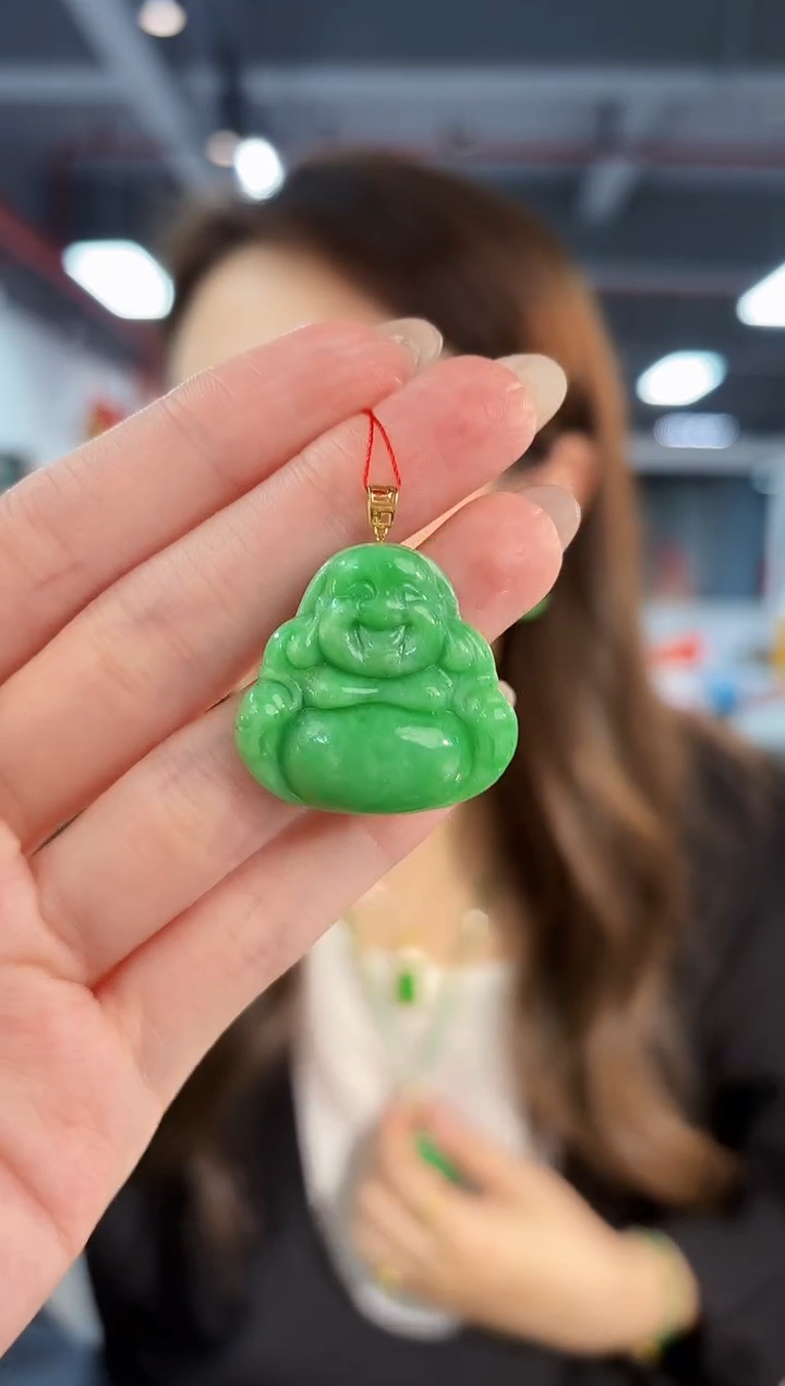 【闪购商品】翡翠颈饰18K金镶嵌缅料A货/支持复检/一件