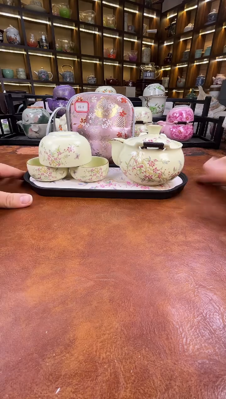 .桃花宝瓶旅行+长方桃花盘