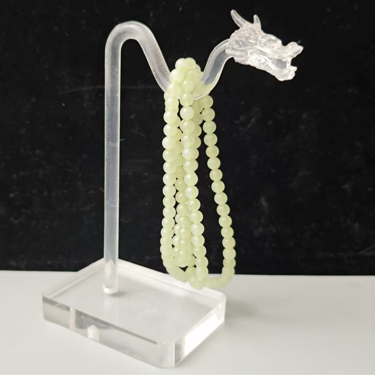 和田玉圆珠吊坠链（卡5）4686