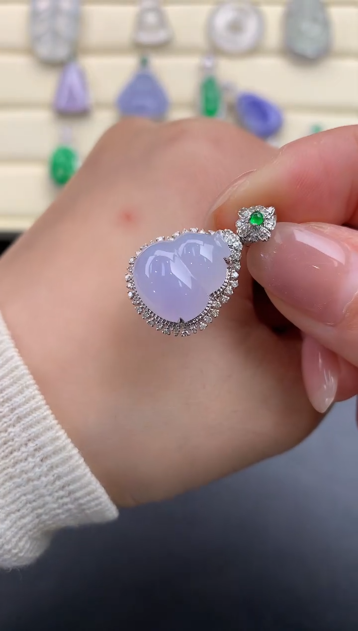 【闪购商品】翡翠颈饰18K金镶嵌Q438    