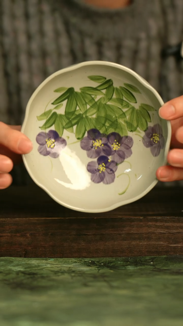 釉下彩手工手绘瓷器青诗集手工手绘瓷器