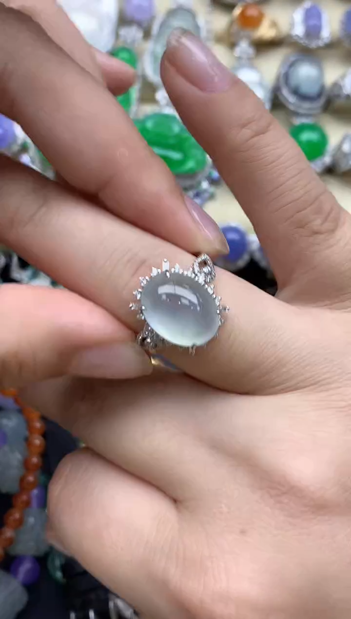 翡翠18K金镶嵌戒指620-春日珠宝