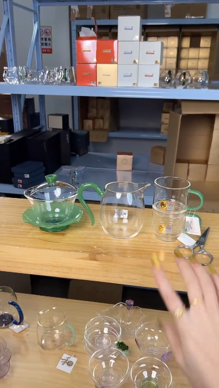 荷叶+慕然+逸杯一对 翡翠玉+茶剪