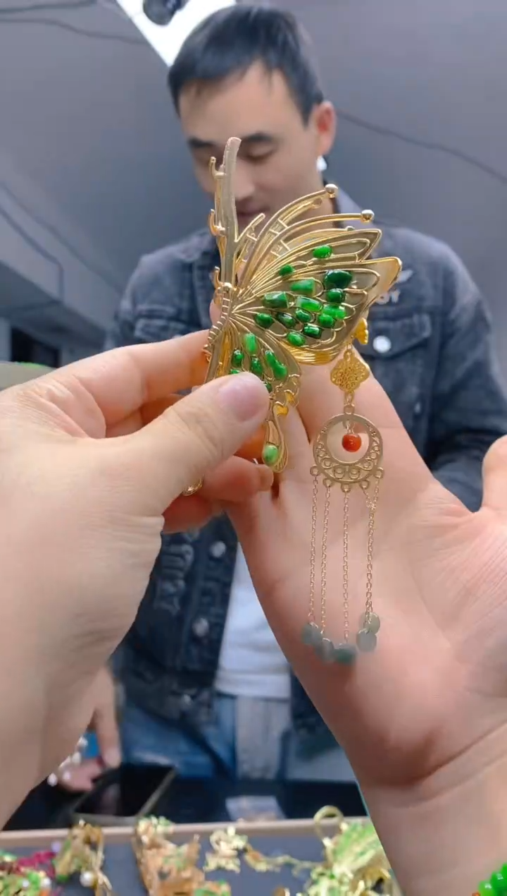 【闪购商品】翡翠耳饰合金0130翡翠发簪