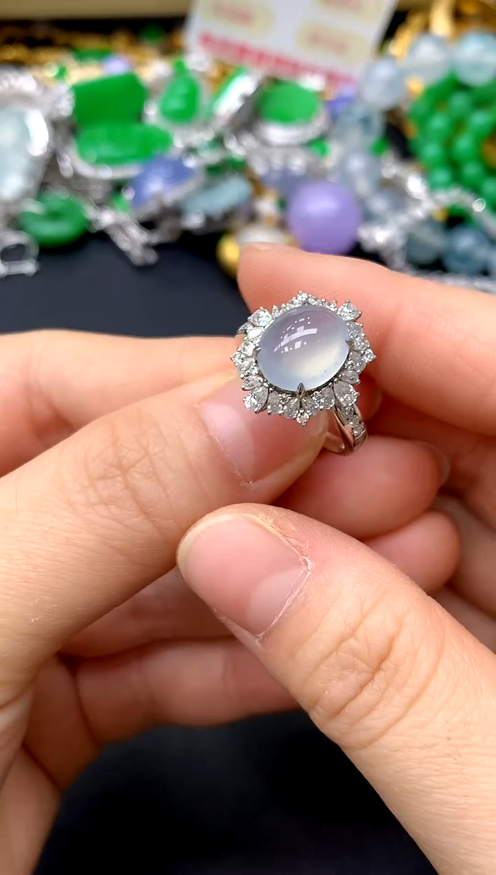 18K金镶嵌戒指翡翠530-中国好珍宝