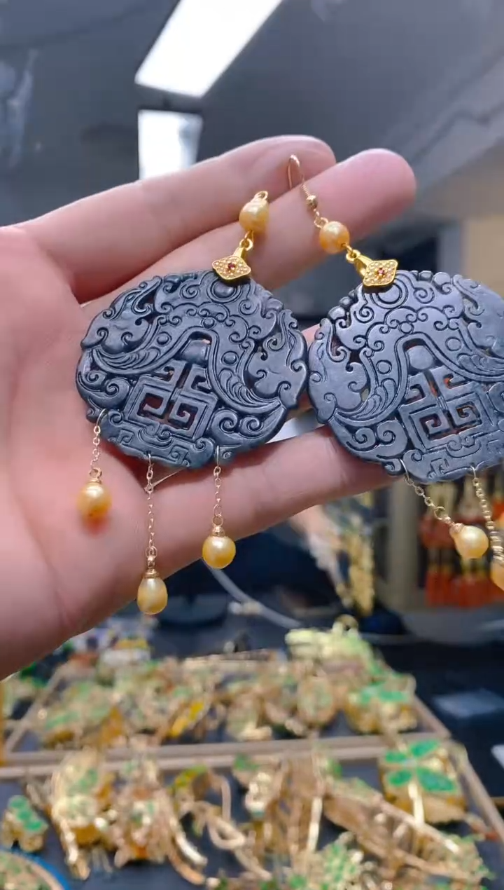 【闪购商品】翡翠耳饰合金0106翡翠耳钩