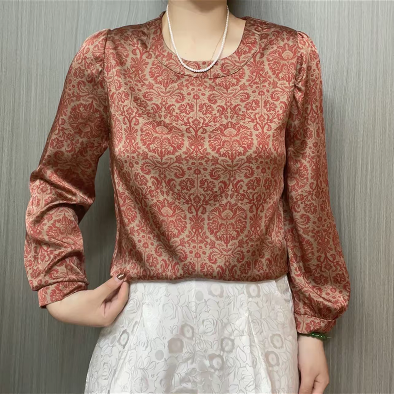 【洋气太阳花】新款高端秋季上衣夏季百搭宽松显瘦时尚复古衬衫9068