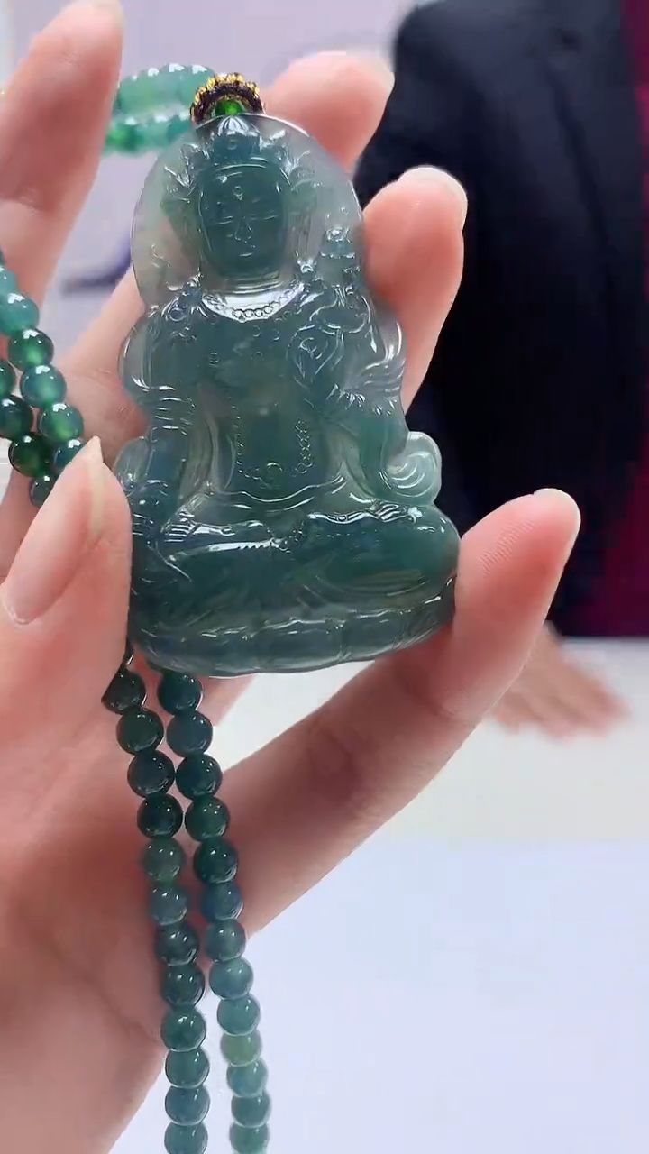 【闪购商品】定制翡翠未镶嵌4969zm-毛货挂件观音182
