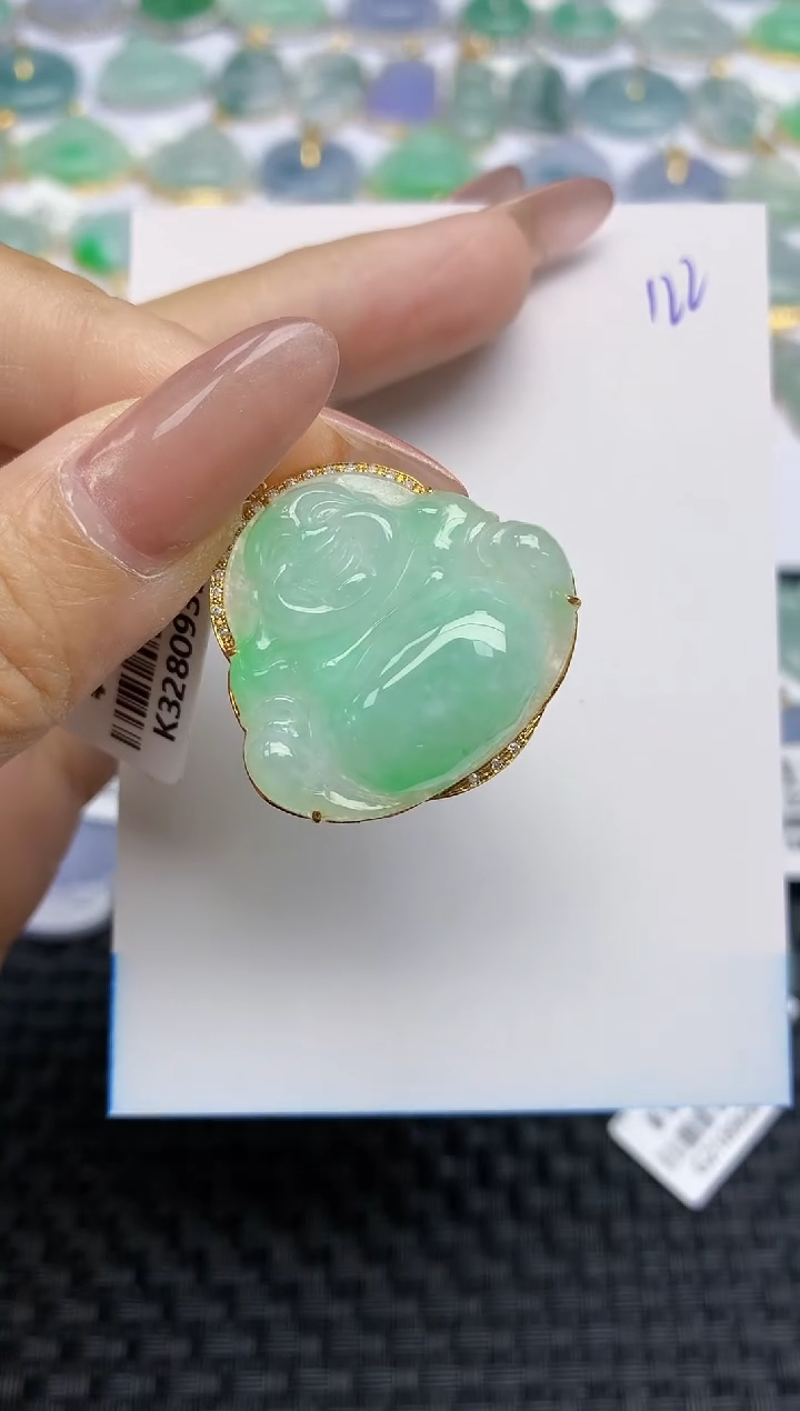 【闪购商品】翡翠颈饰18K金镶嵌天然A货翡翠 122