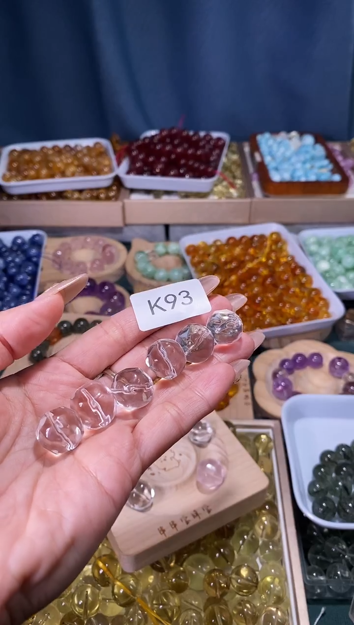 未镶嵌手串水晶滴**音K93白水菠萝珠卡14六颗拍2件