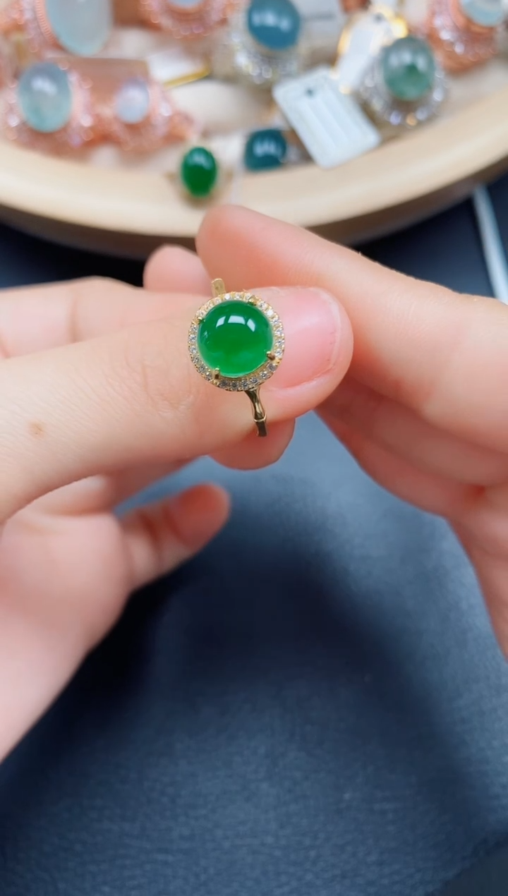 【闪购商品】翡翠戒指银S925镶嵌翡翠