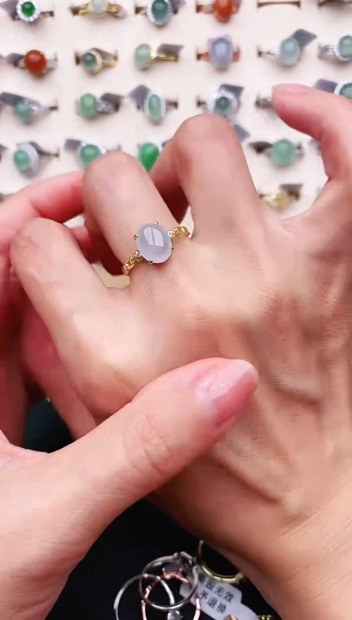 【闪购商品】翡翠戒指未镶嵌天然缅甸A货翡翠444   1-3