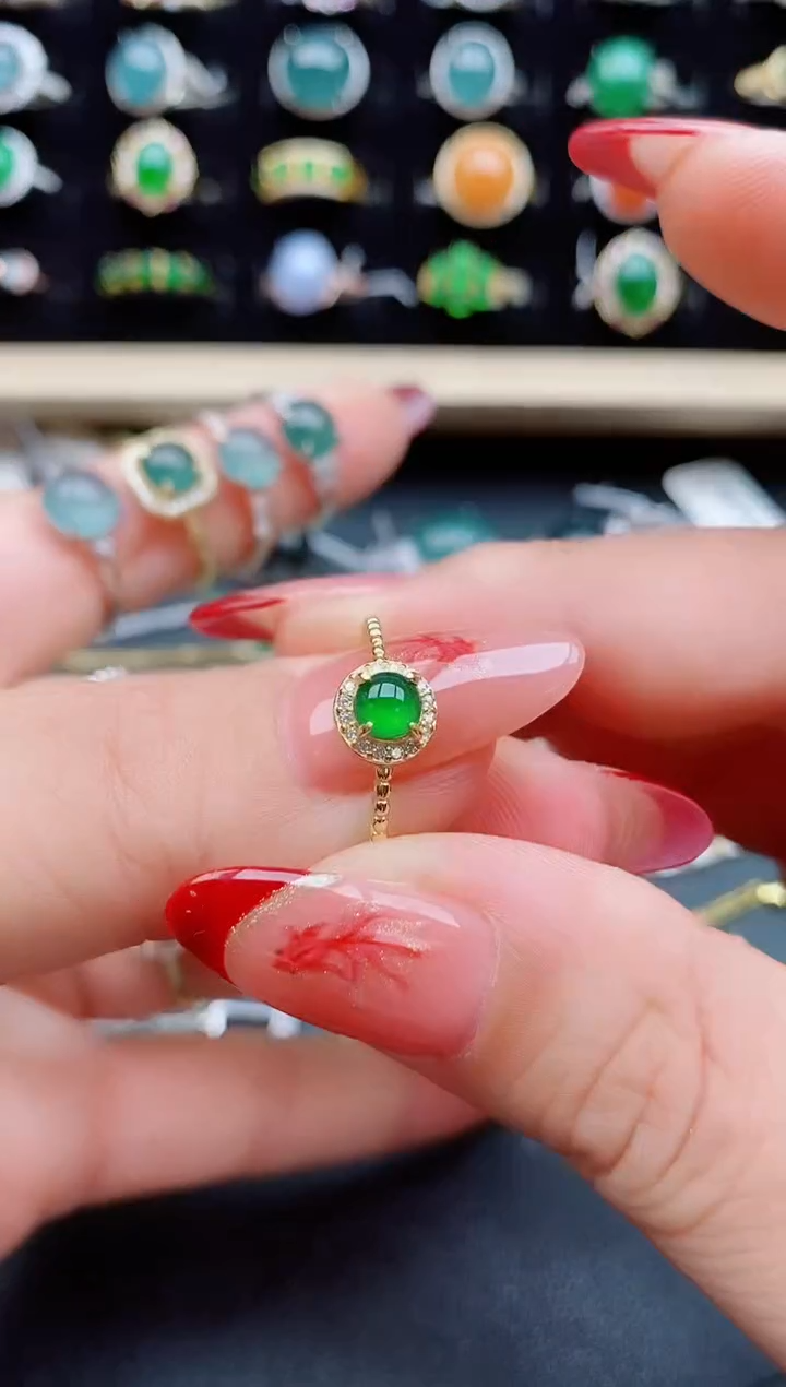 【闪购商品】翡翠戒指银S925镶嵌12121