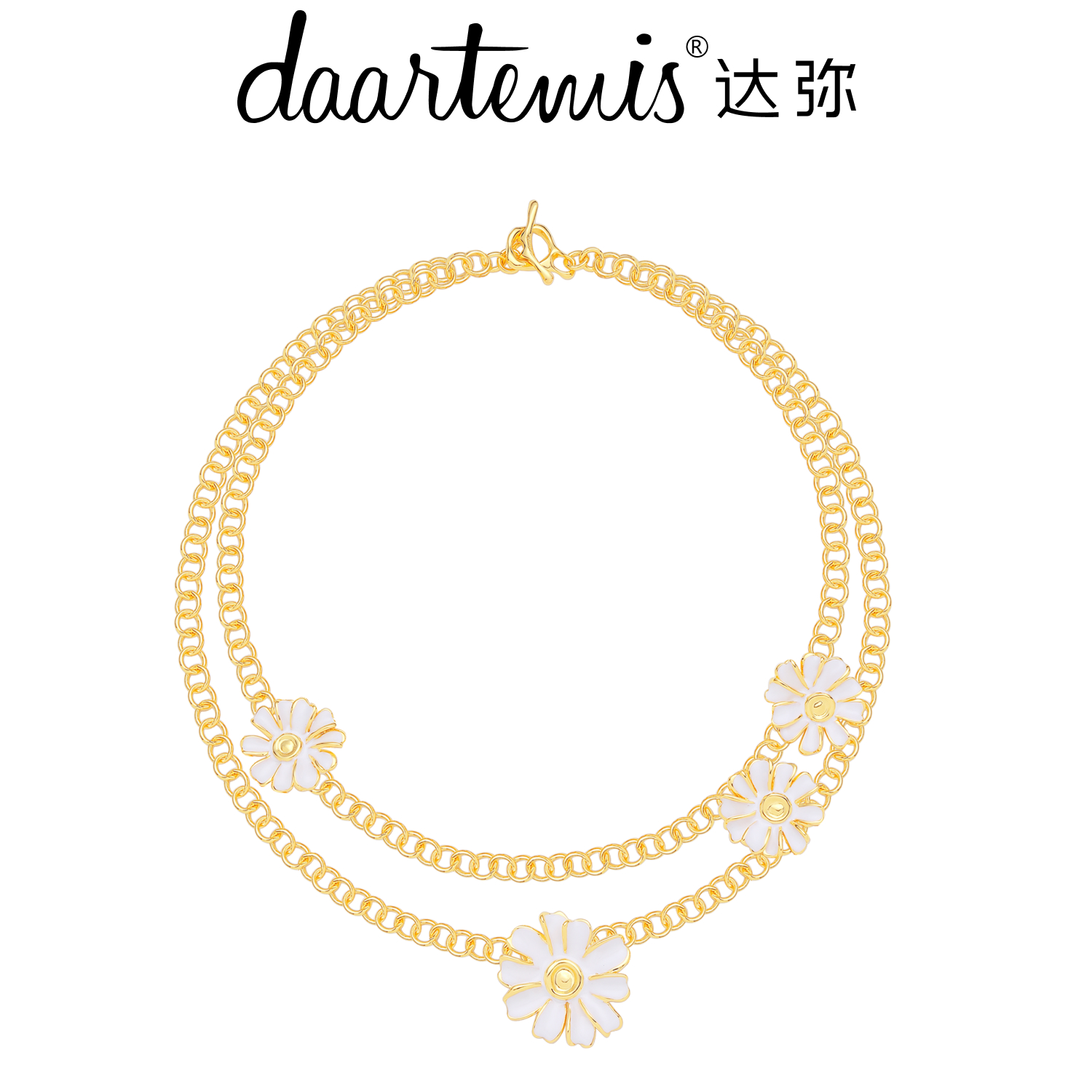 合金珐琅项链 达弥·新品【雏菊】奢华流苏雏菊项链高级感气质大方