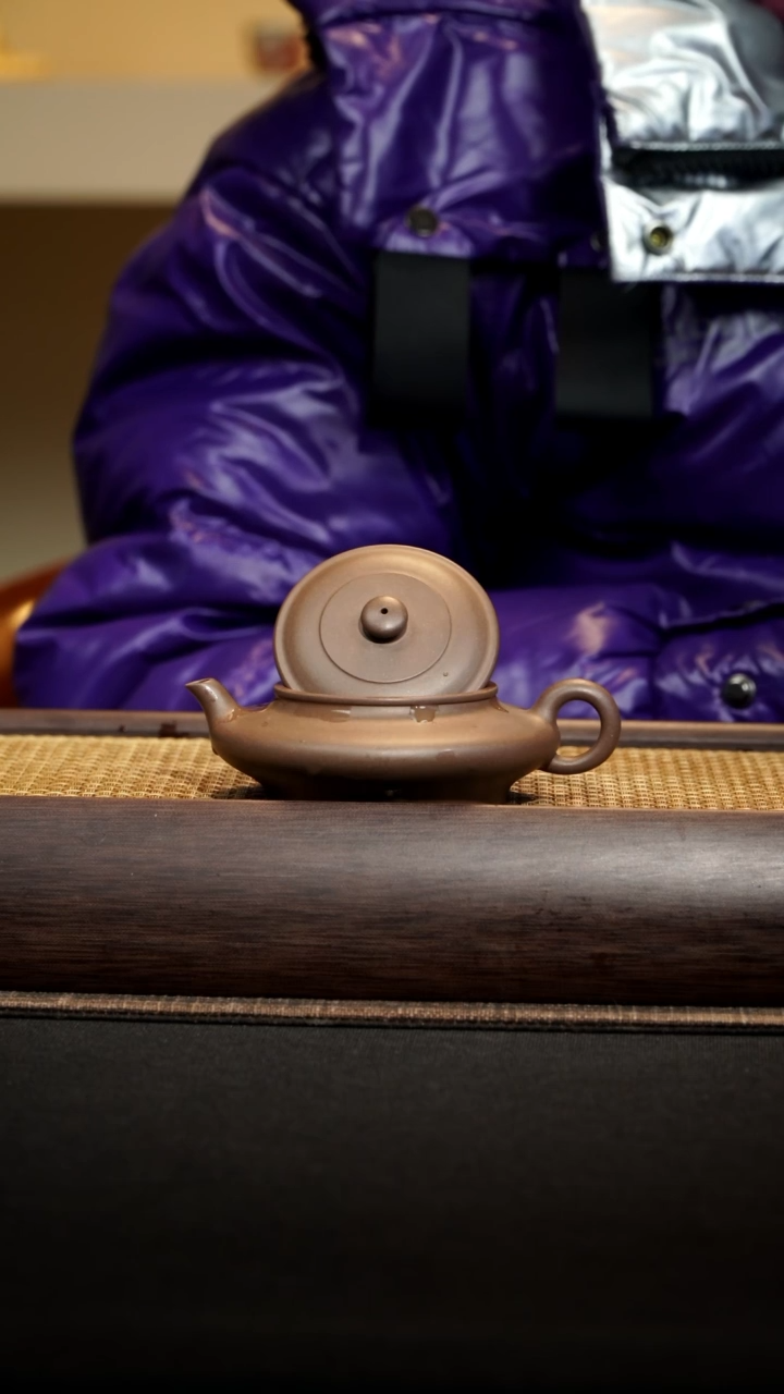 【闪购商品】紫砂茶壶鸣远虚扁壶